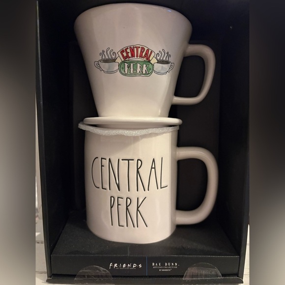 Rae Dunn Central Perk Mug Set - White and Black - Picture 1 of 2